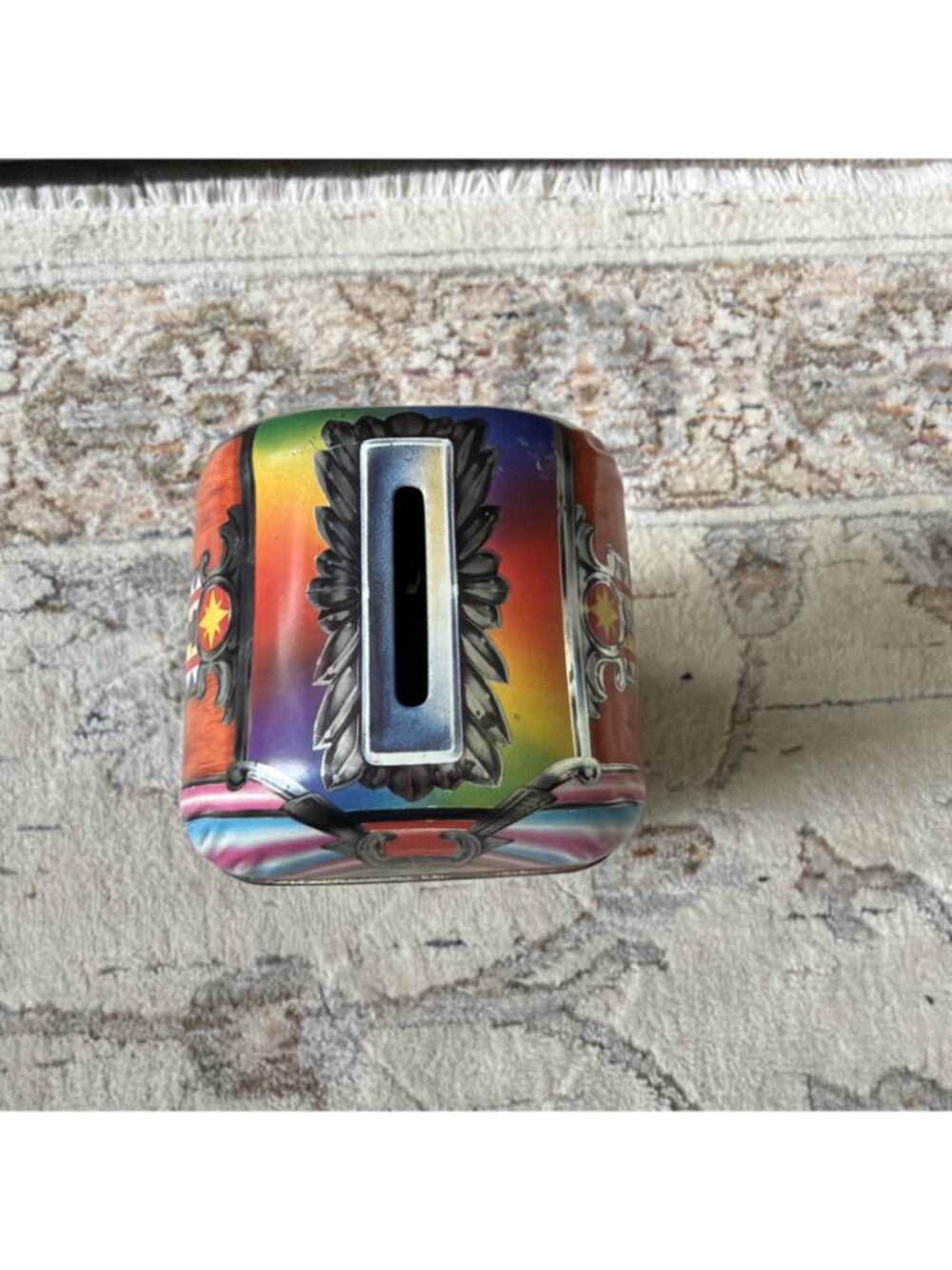 Vintage Churchill Jukebox Tin Embossed Money Box English Toffees - Picture 5 of 7